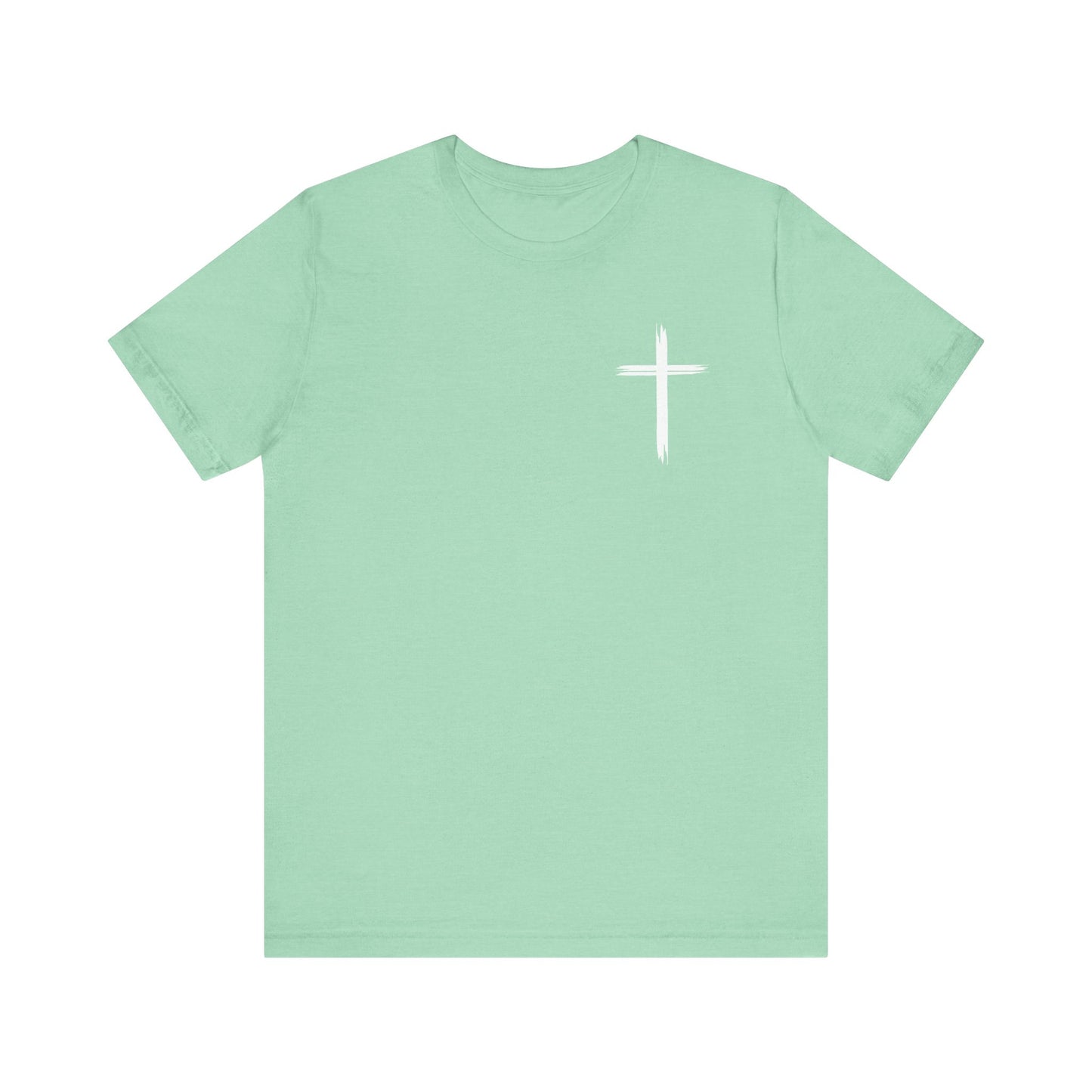 Cross front | Jesus sunburst back - Unisex Jersey Short Sleeve Tee