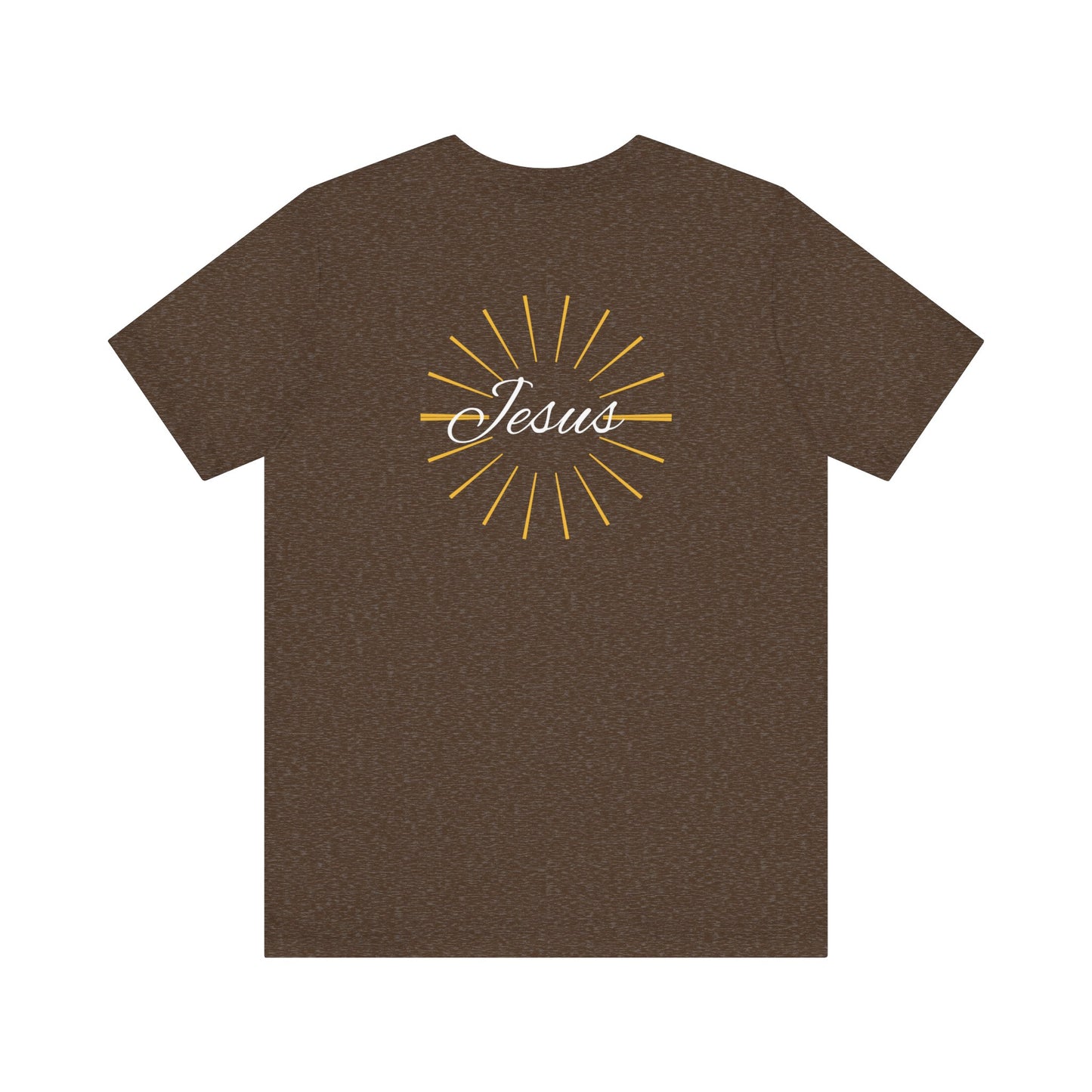Cross front | Jesus sunburst back - Unisex Jersey Short Sleeve Tee