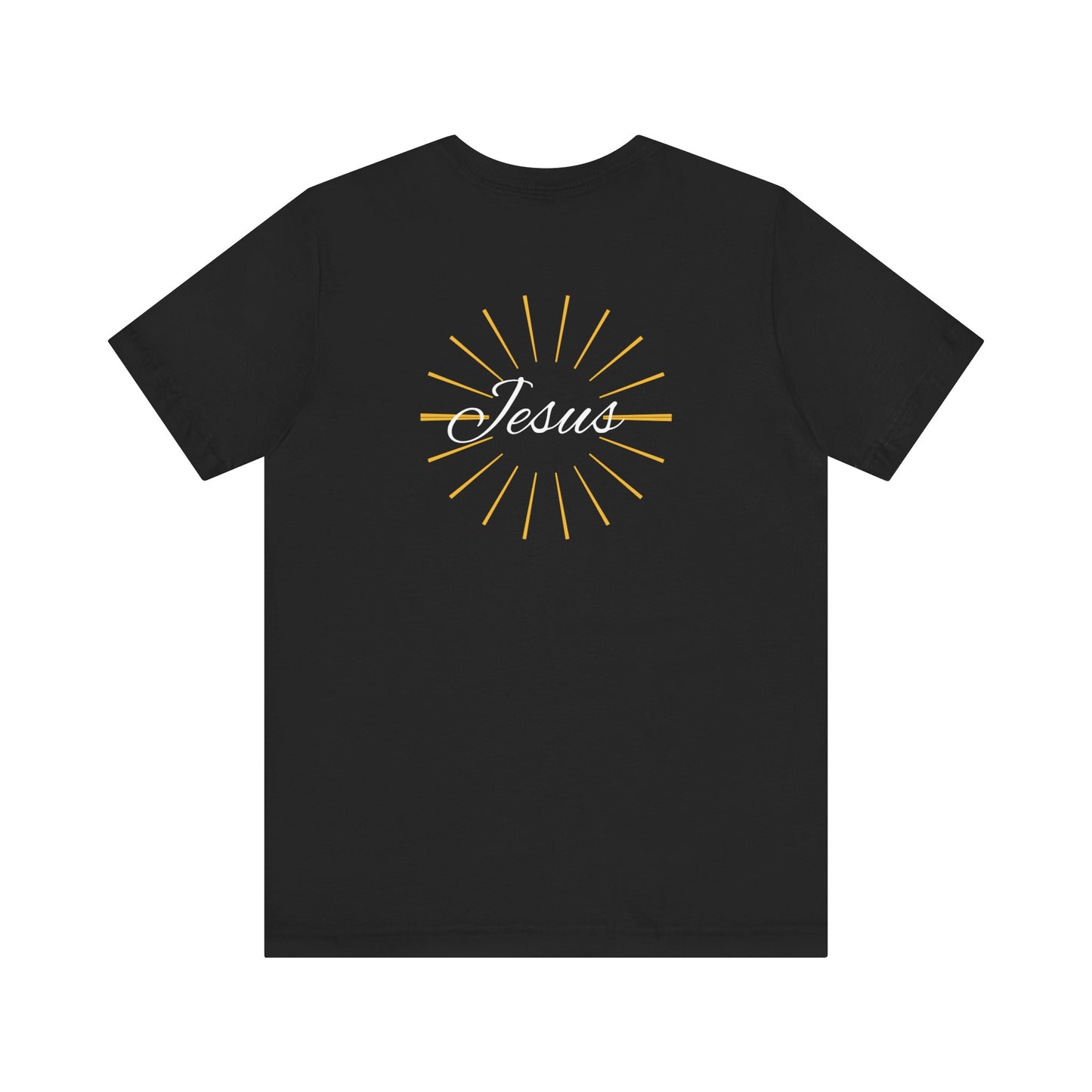 Cross front | Jesus sunburst back - Unisex Jersey Short Sleeve Tee