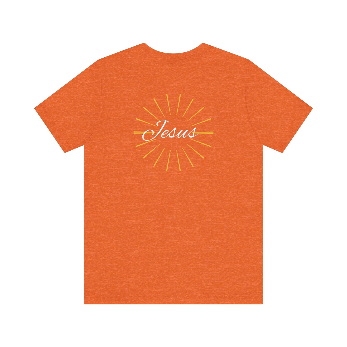 Cross front | Jesus sunburst back - Unisex Jersey Short Sleeve Tee