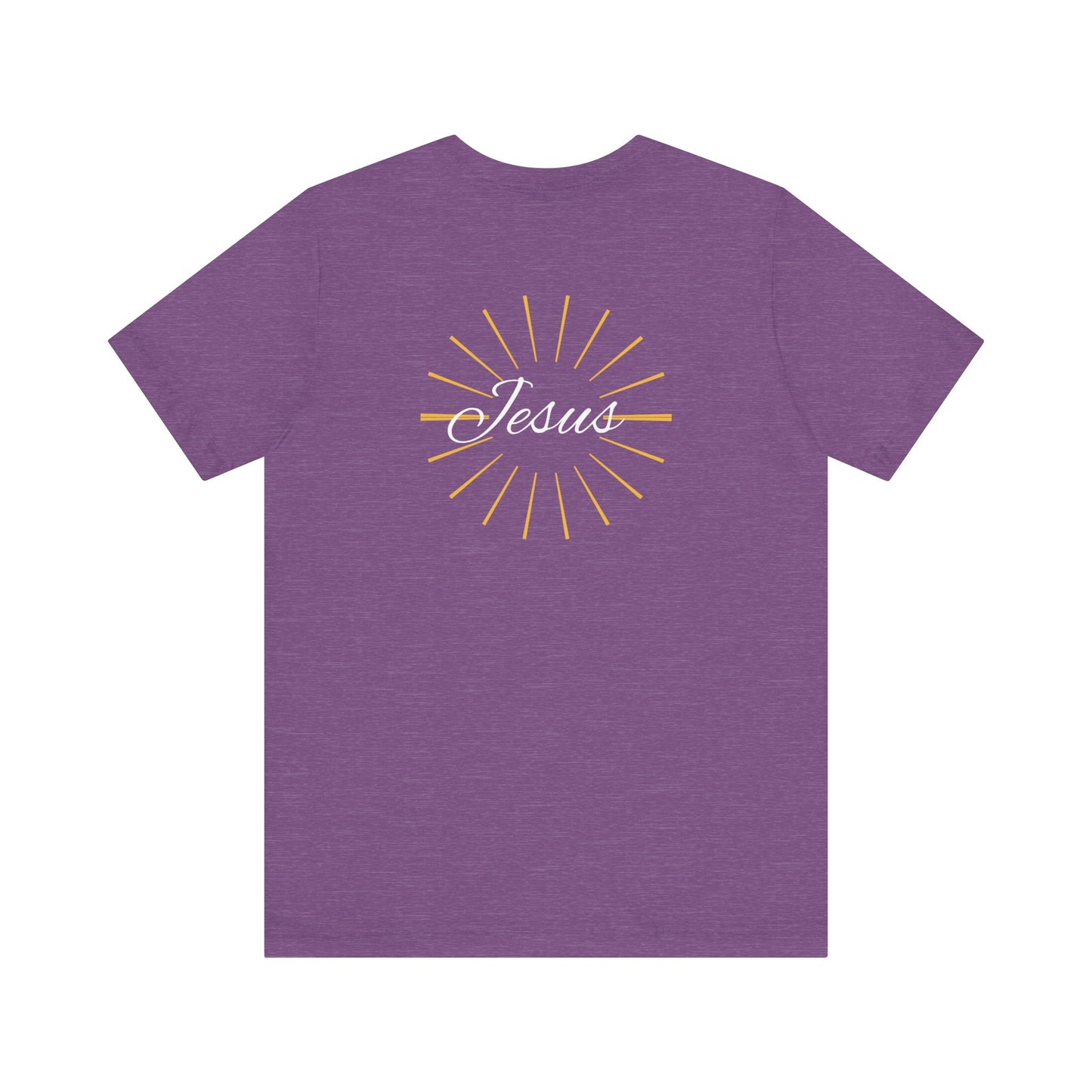 Cross front | Jesus sunburst back - Unisex Jersey Short Sleeve Tee