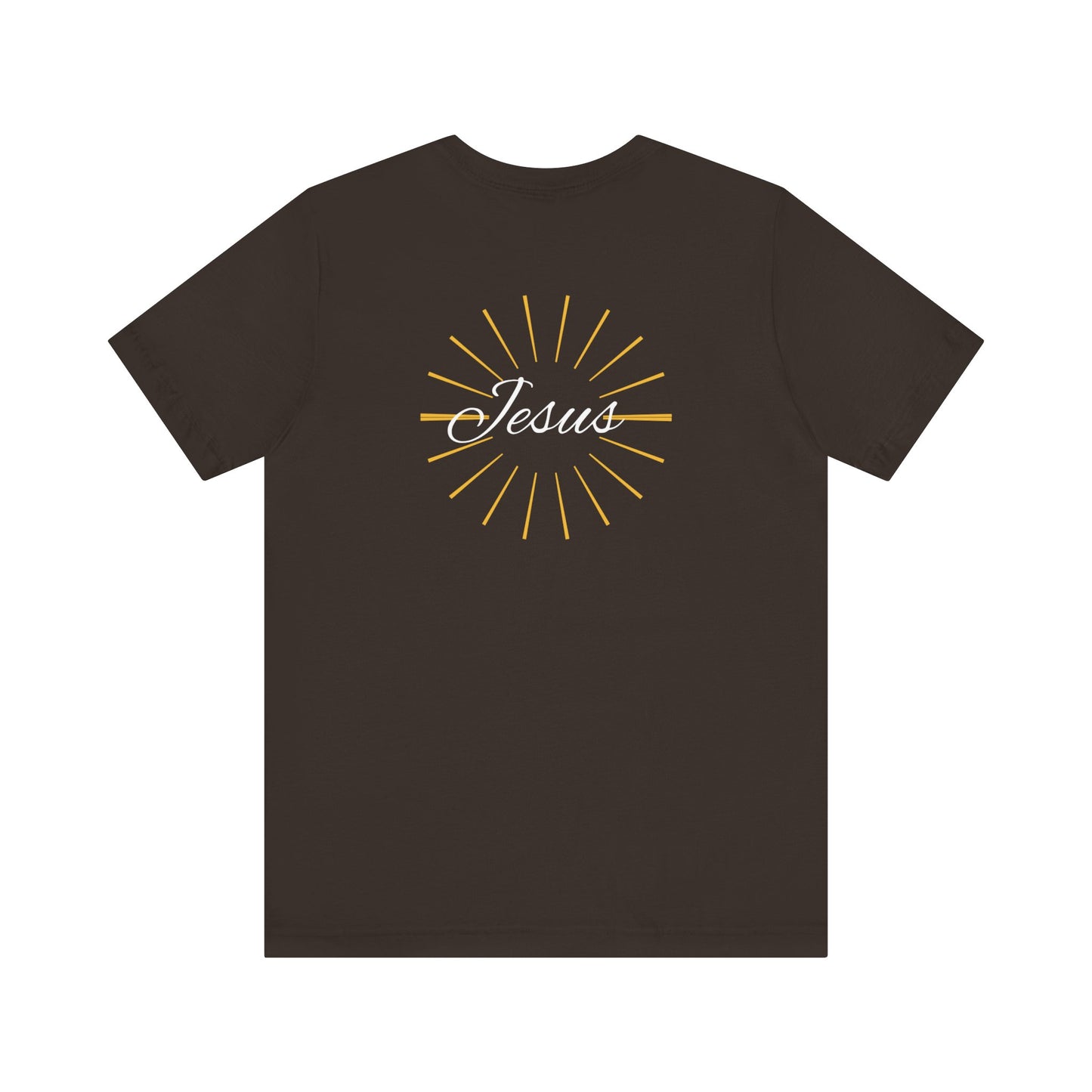Cross front | Jesus sunburst back - Unisex Jersey Short Sleeve Tee