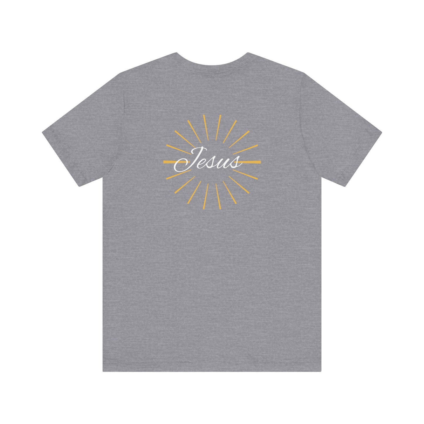 Cross front | Jesus sunburst back - Unisex Jersey Short Sleeve Tee