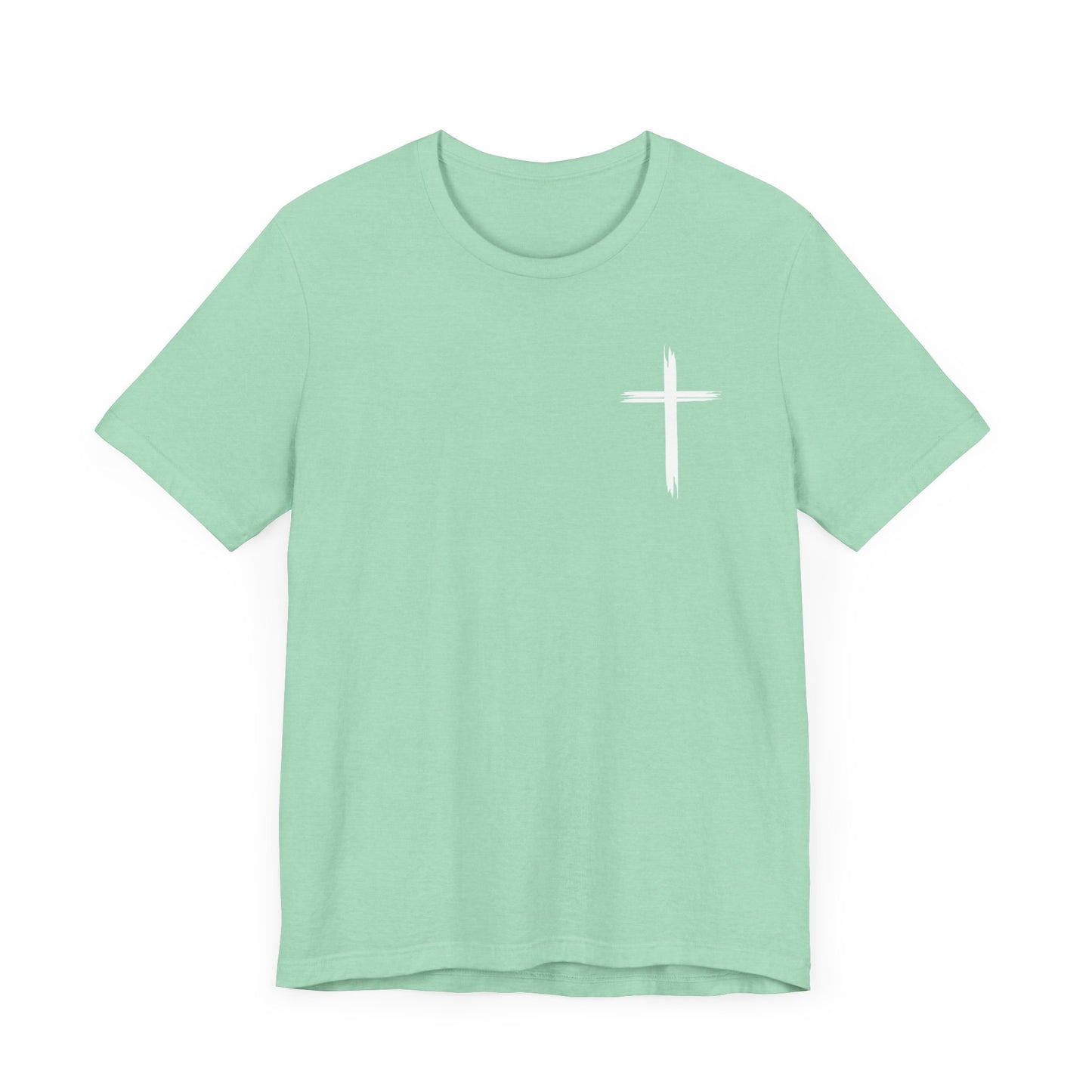 Cross front | Jesus sunburst back - Unisex Jersey Short Sleeve Tee