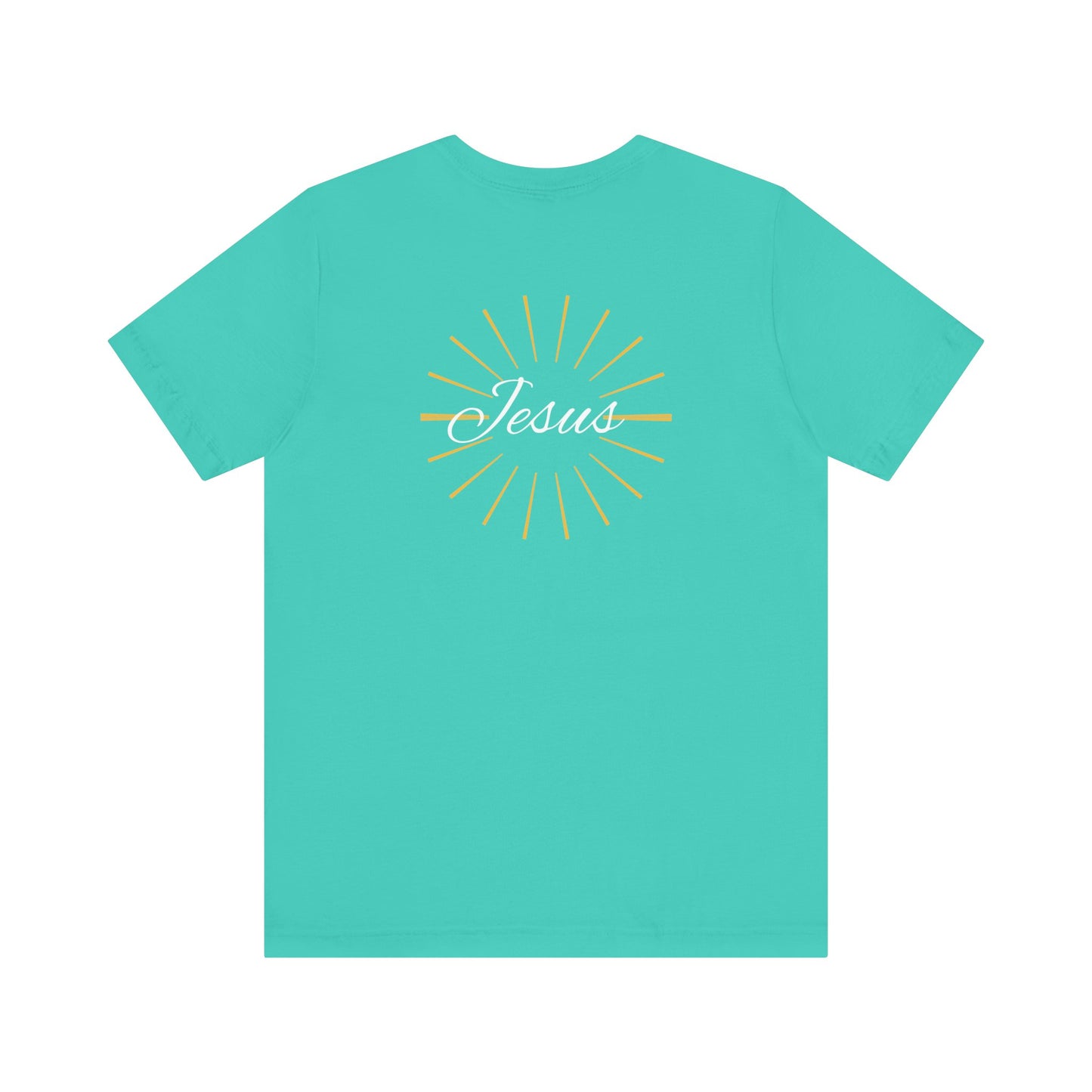 Cross front | Jesus sunburst back - Unisex Jersey Short Sleeve Tee