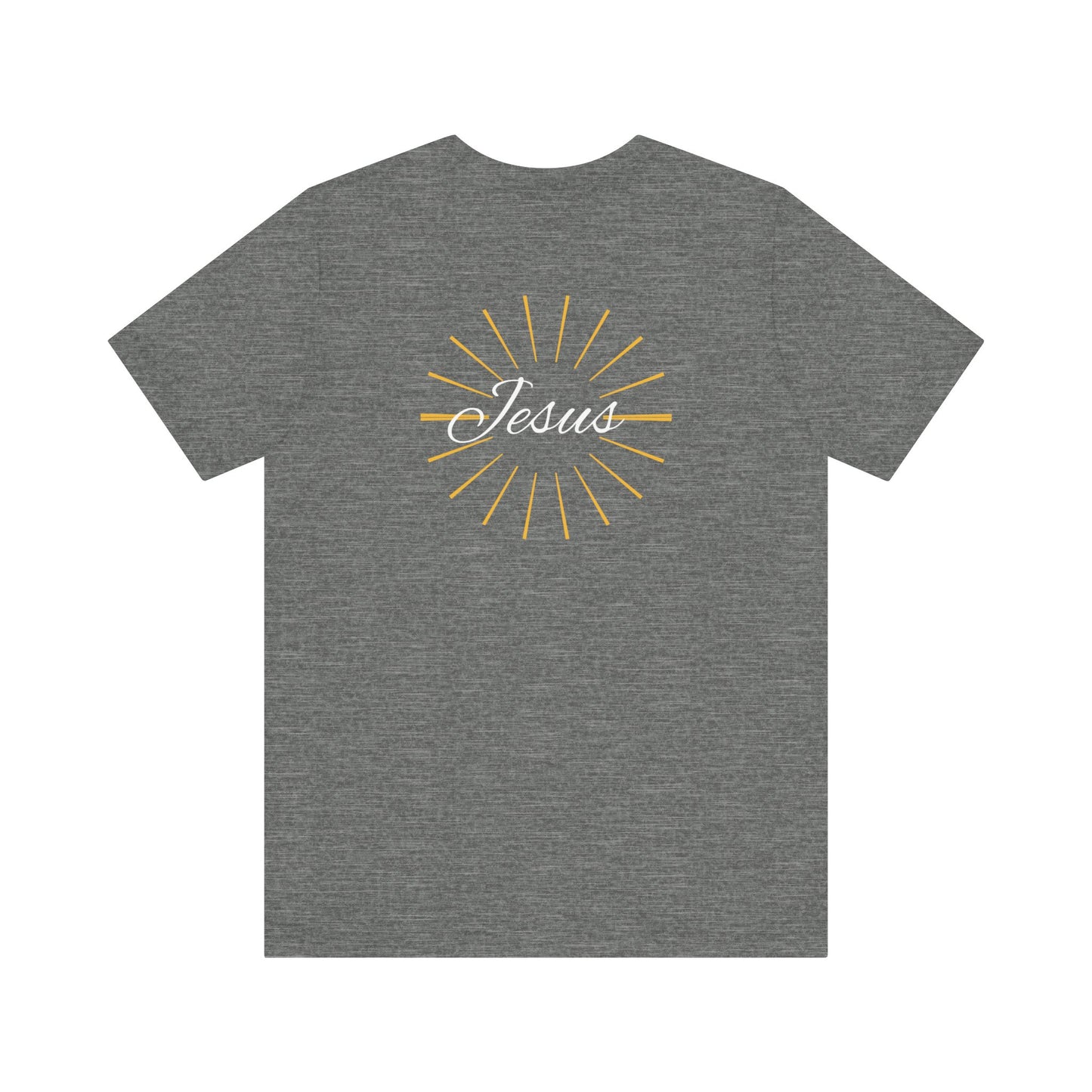 Cross front | Jesus sunburst back - Unisex Jersey Short Sleeve Tee
