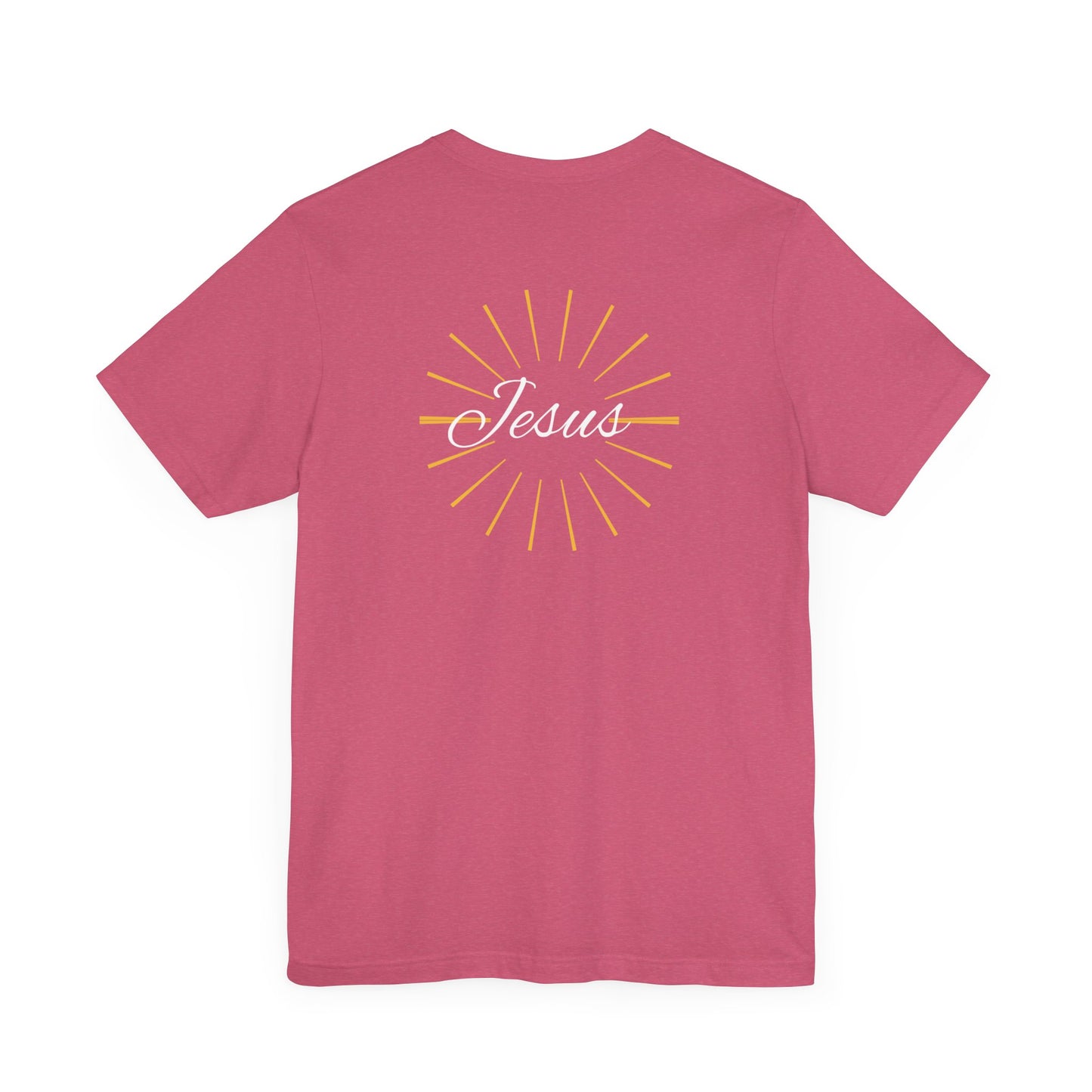 Cross front | Jesus sunburst back - Unisex Jersey Short Sleeve Tee