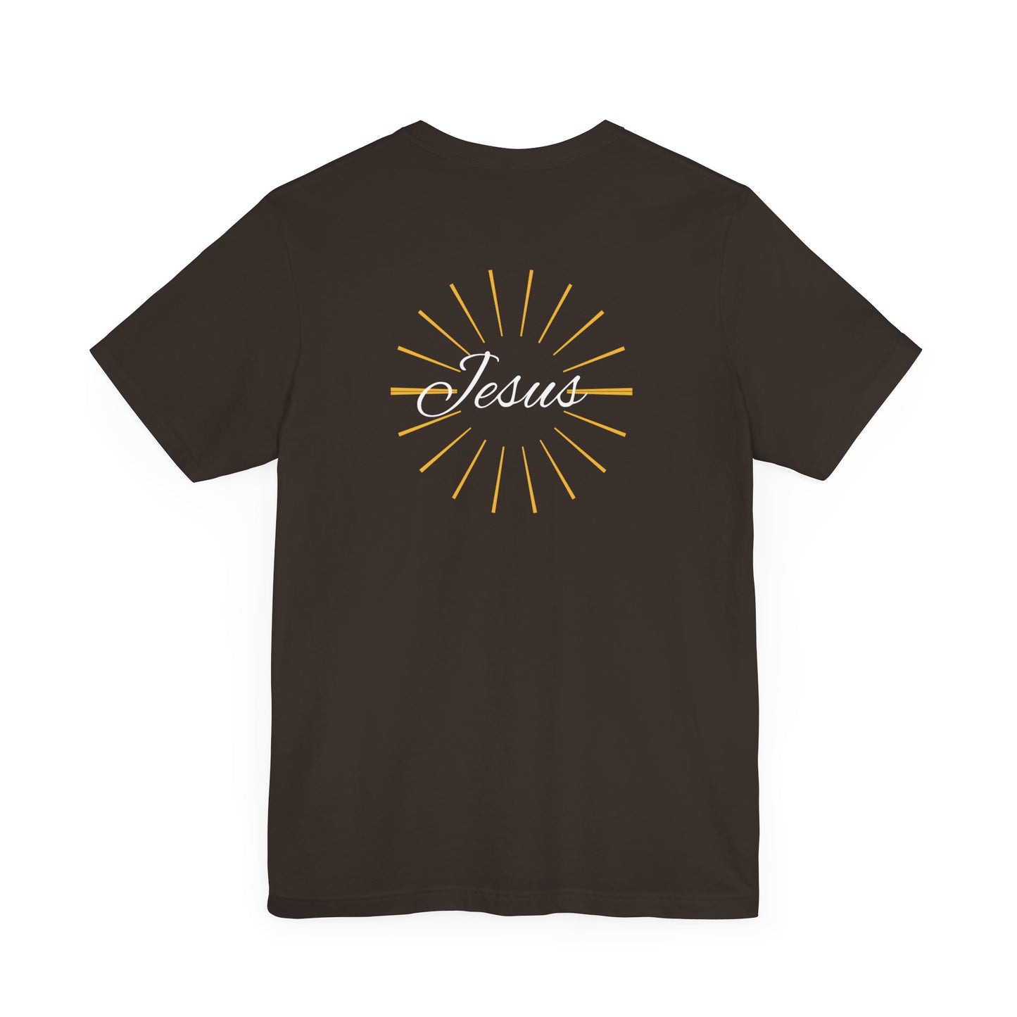 Cross front | Jesus sunburst back - Unisex Jersey Short Sleeve Tee